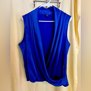 Blue sleeveless blouse